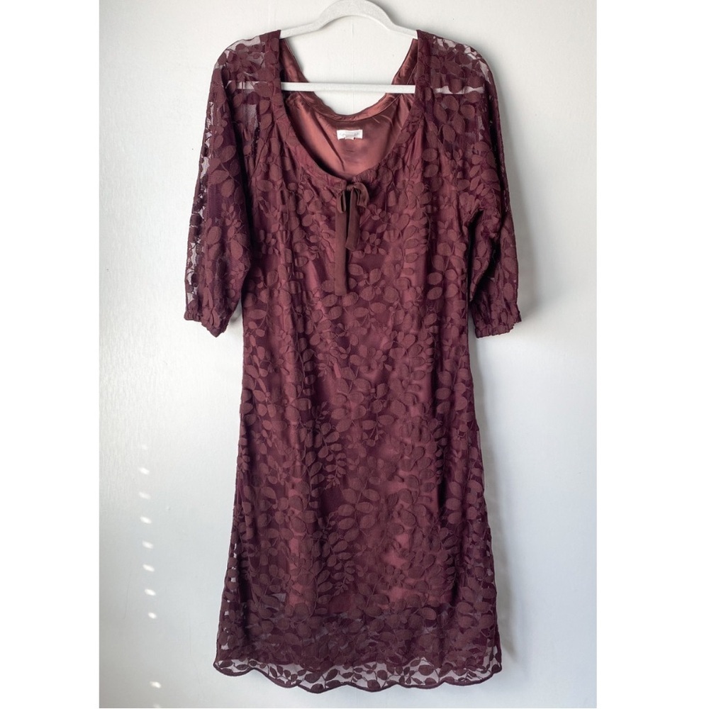 Garnet Hill Boheme Easy Lace Dress Floral Vine Print 8 Romantic Feminine